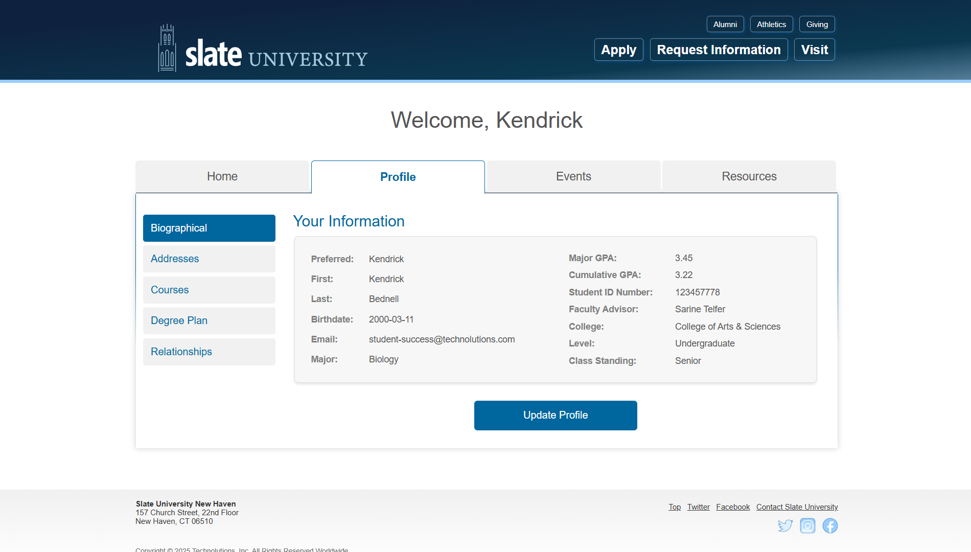 Slate dashboard preview